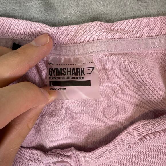 Gymshark Legacy athletic gym long sleeve crop top pink 1/4 button womens Large - Picture 3 of 6